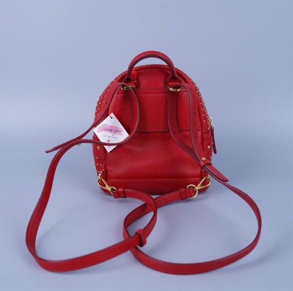 Balo MCM đỏ đính đá 3 strap H7329 KG+