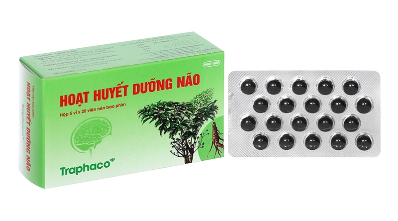 Hoạt huyết dưỡng não bao phim traphaco (h/100v)