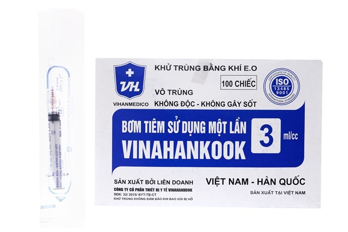 Bơm Tiêm 3cc 25gx1 Vinahankook (H/100 Cái)