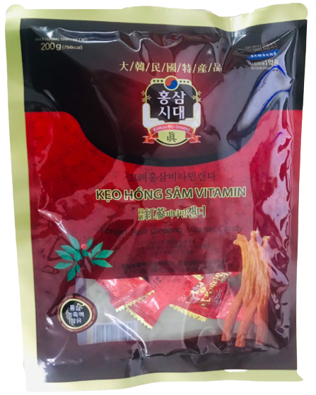Kẹo hồng sâm hàn quốc có đường (bịch/200gr)