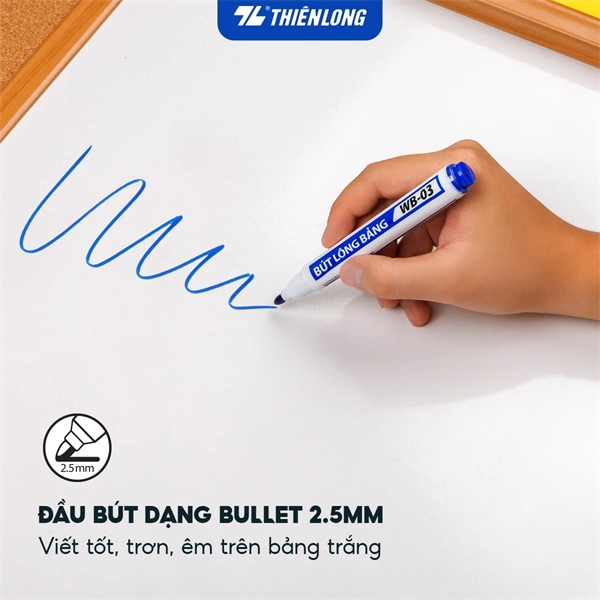 Bút lông viết bảng Thiên Long WB-03 mực xanh 2.5mm