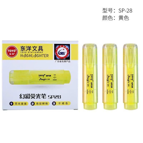 Bút Dạ quang TOYO Màu vàng SP28 (1đầu bút )