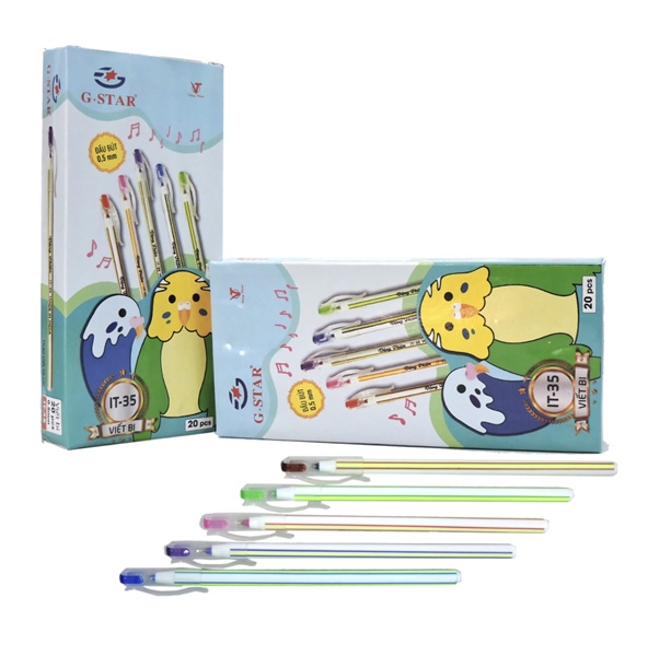 Bút Bi GS IT-35 mực xanh 0.5mm - Giao màu ngẫu nhiên