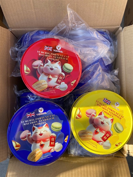 Bánh quy Mèo may mắn hộp thiếc 120g (24h/thùng)
