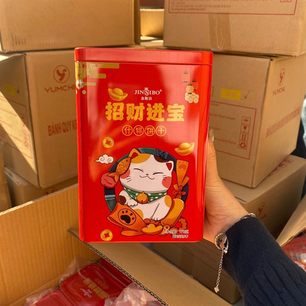 Bánh quy Mèo hộp thiếc vuông 179g (18H/thùng)