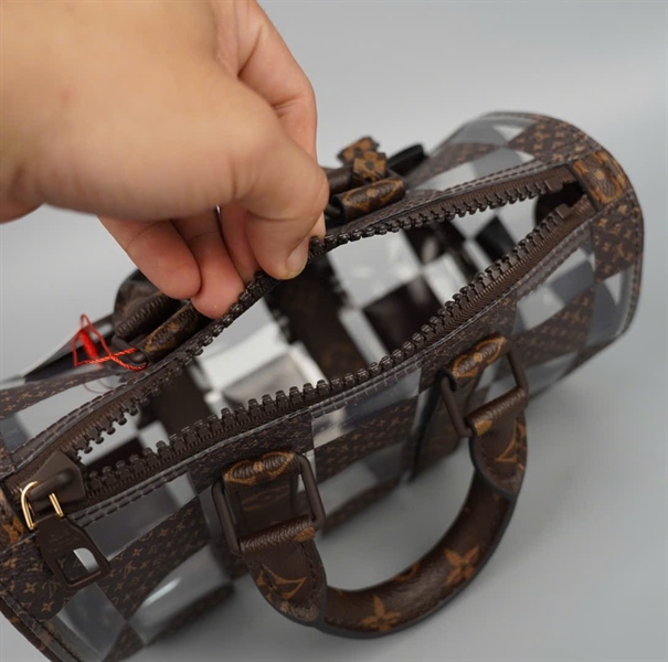 Túi LV Speedy trong suốt ô vuông nâu sz24 (HC) +