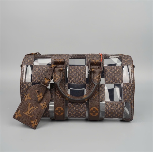 Túi LV Speedy trong suốt ô vuông nâu sz24 (HC) +