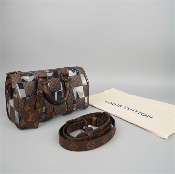Túi LV Speedy trong suốt ô vuông nâu sz24 (HC) +
