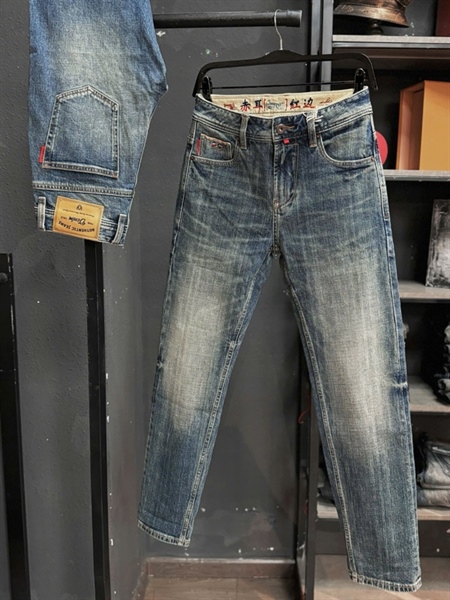 Jean QCSC- VT1 A876 Binzen xanh sáng lưng thêu Trim Dinem