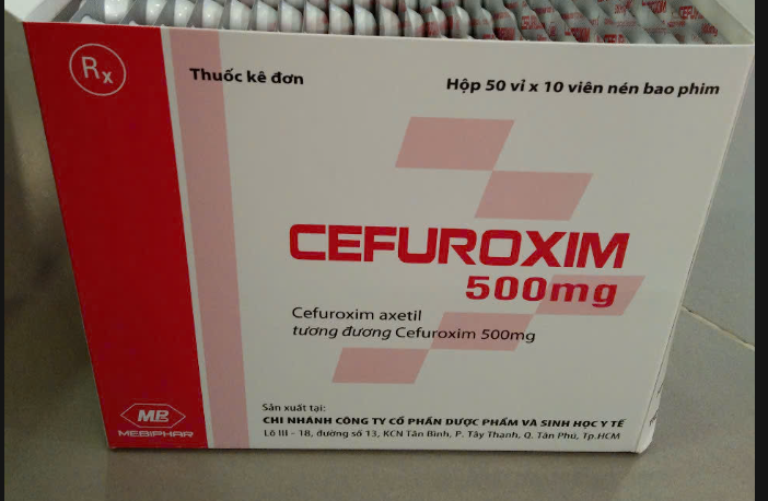 Cefuroxim 500mg Mebiphar/ Sinh Học Y tế kháng sinh điều trị nhiễm khuẩn (Hộp x 50 vỉ x 10 viên)