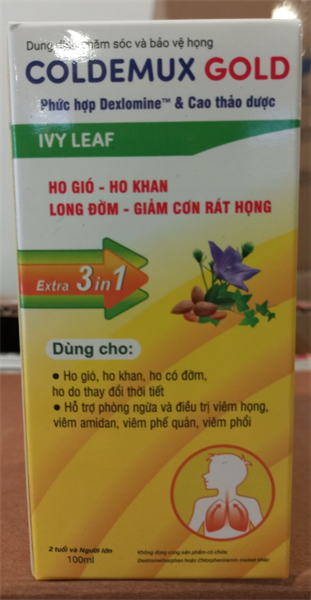 Siro ho long đờm Coldemux gold 100ml - Việt Ý
