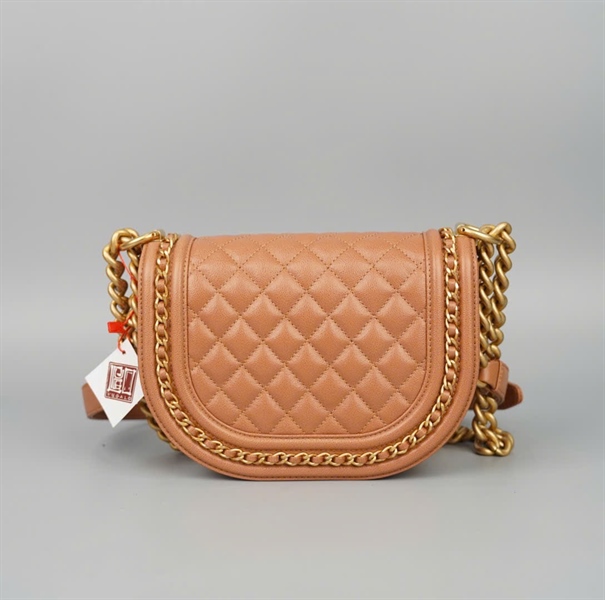 Túi Chanel Boy Half Moon nâu (KTXE6CX0) sz15 (HC) +