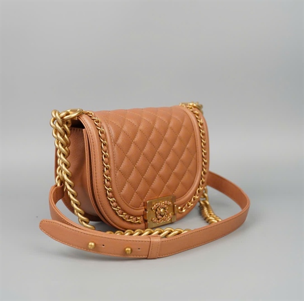 Túi Chanel Boy Half Moon nâu (KTXE6CX0) sz15 (HC) +