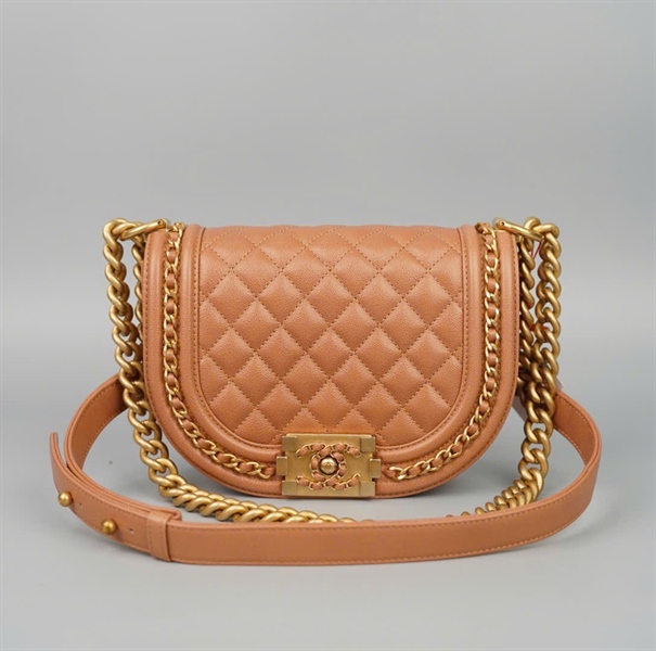 Túi Chanel Boy Half Moon nâu (KTXE6CX0) sz15 (HC) +