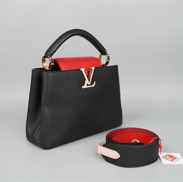 Túi LV Capu đen nắp đỏ (FX5200) sz26 (HC) +