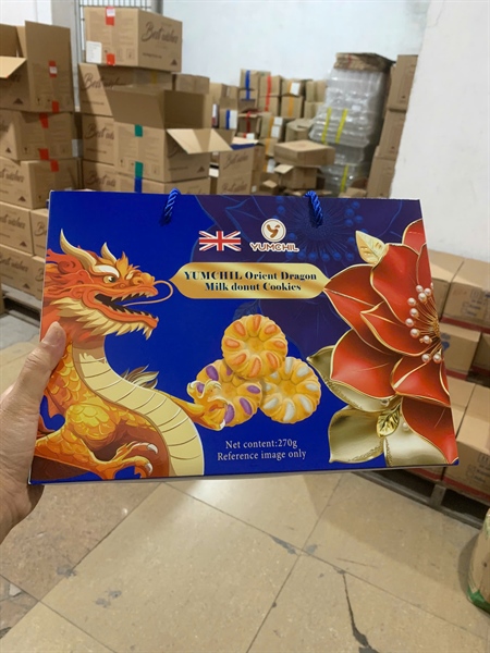 Bánh quy sữa Donut Rồng 270g hộp giấy (16h/thùng)