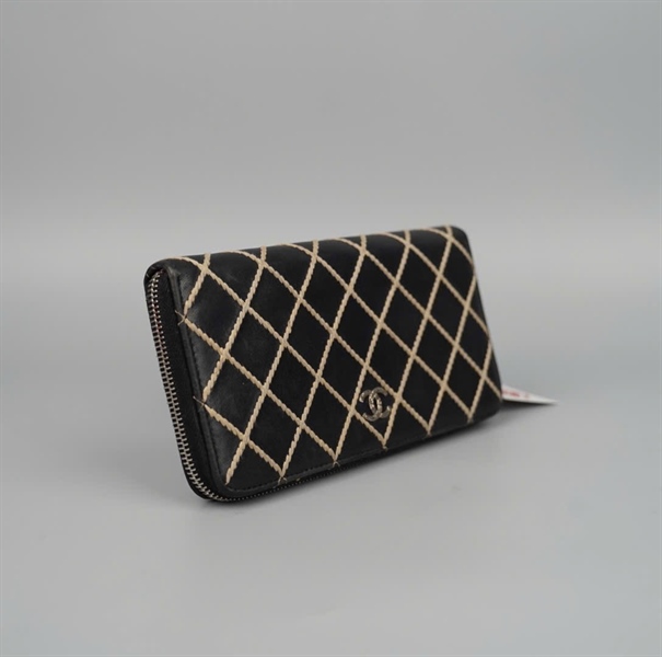 Ví Chanel đen đan lưới (20363329) (BQ) KG +