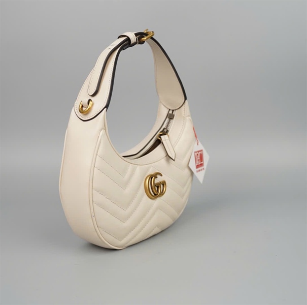 Túi GG Marmont Half Moon trắng sz15 (BQ) KG +