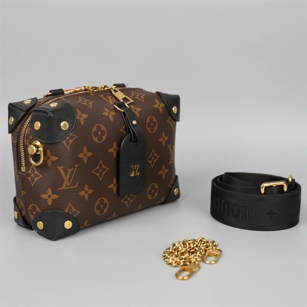 Túi LV Petite Malle Souple hoa nâu 2 strap sz19 (BQ) KG +