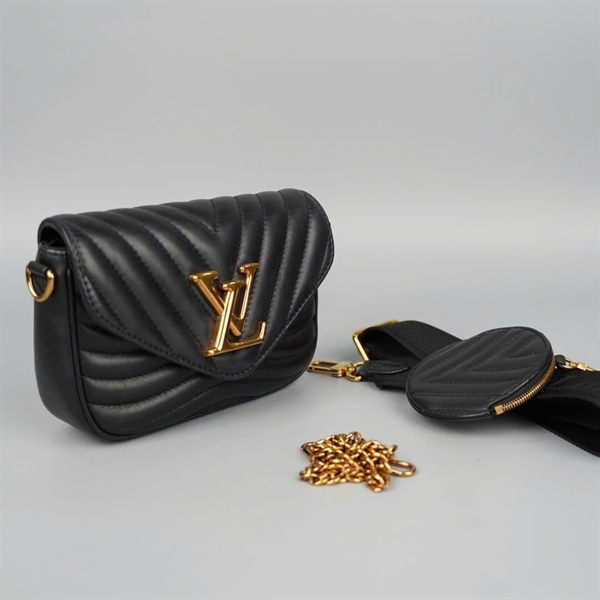 Túi LV Wave đen kèm ví 2 strap (FN0231) sz16 (BQ) KG +