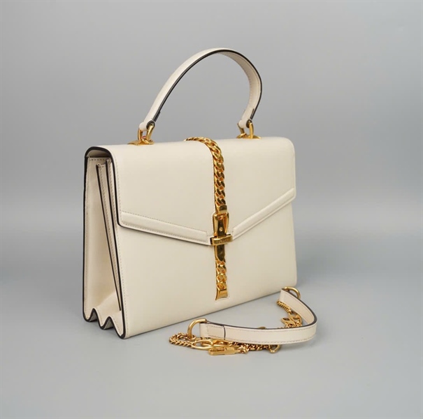 Túi GG Sylvie trắng (001998) sz26 (BQ) KG +