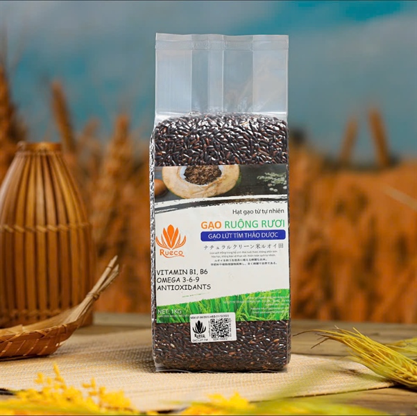 Gạo tím thảo dược Omega xát lứt 1kg