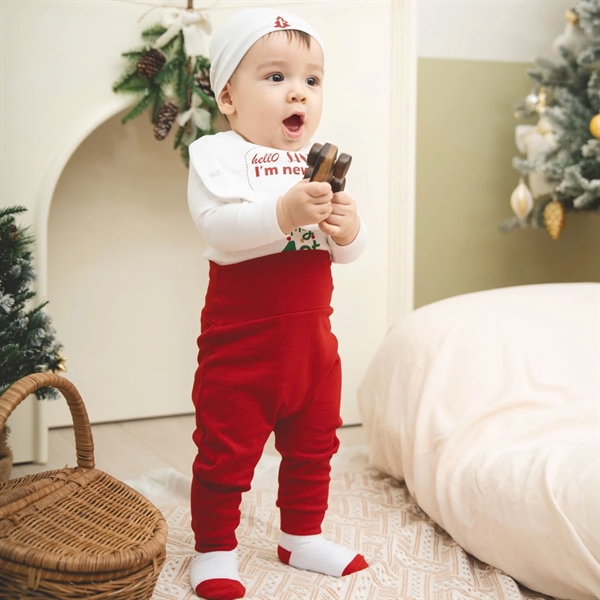 BCT110 - 3M/9M Bộ Body chip dài tay kèm quần cạp cao Miracle Xmas Bubaby