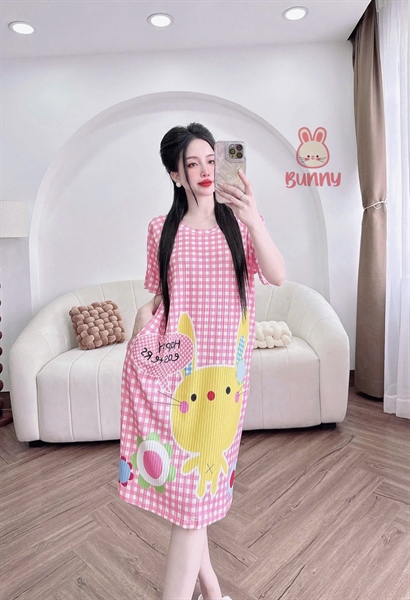 1500 Đầm thun cổ tròn