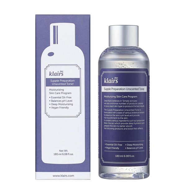 Toner không mùi Klairs Supple Preparation Unscented 180ml
