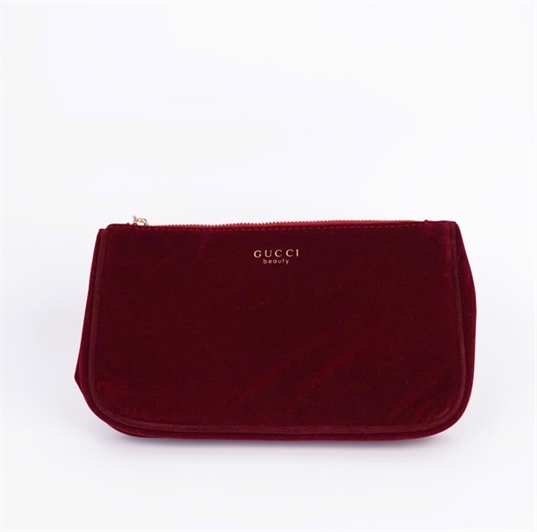 Túi GG đựng mỹ phẩm đỏ nhung KG+