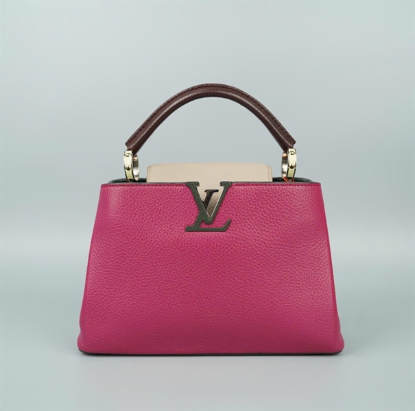 Túi LV Capu tím nắp xám sz26 +