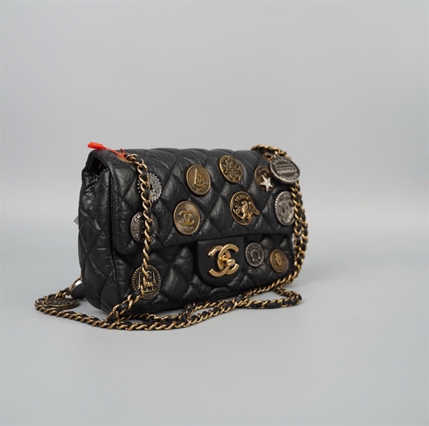 Túi Chanel Charm đen đồng xu (20639561) sz19 (HC) +