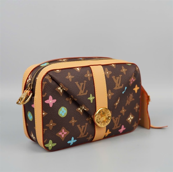 Túi LV đeo chéo hoa nâu viền vàng sz22 (HC) +