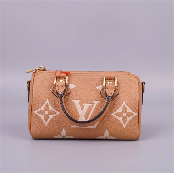 Túi LV Speedy nude hoa trắng sz16 (HC) +