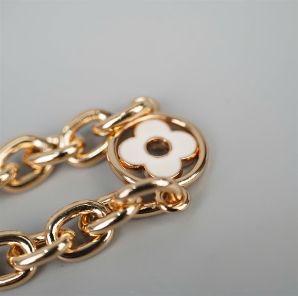 Strap LV xích đính hoa đen hồng (HC) +