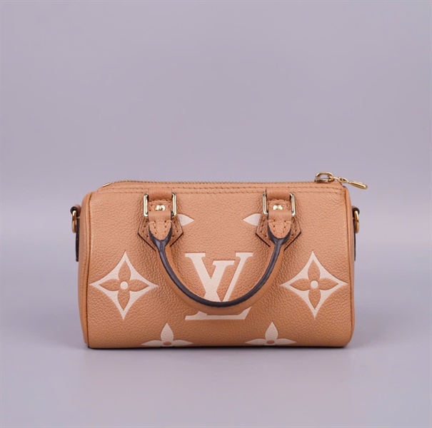 Túi LV Speedy nude hoa trắng sz16 (HC) +