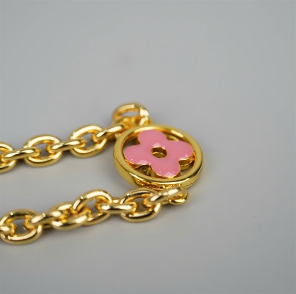 Strap LV xích đính hoa xanh hồng (HC) +