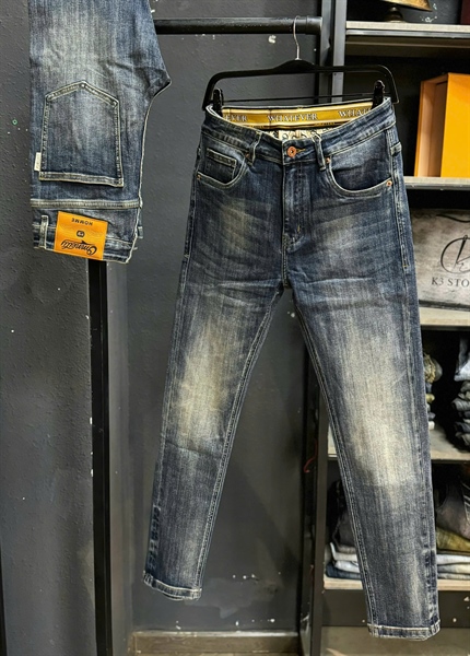 Jean QC Cao Cấp MCC-LD8096 xanh đậm was lưng vàng thêu