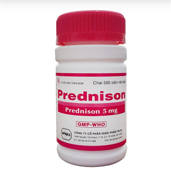 Prednison 5mg tw25 (c/500v) (đỏ)