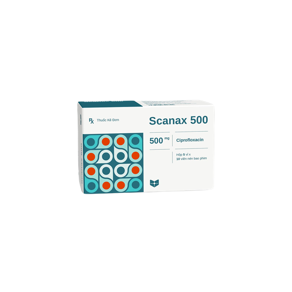Scanax ciprofloxacin 500mg stella (h/50v) (vỉ nhôm)