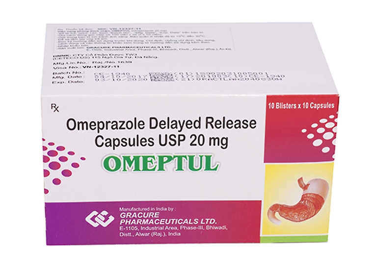 Omeptul omeprazol 20mg vỉ xé Gracure (h/100v)