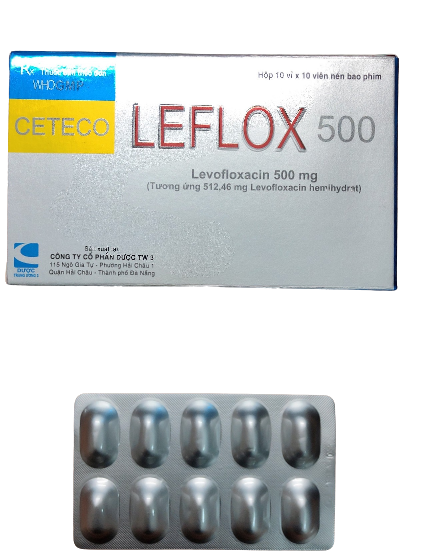 Cetecoleflox levofloxacin 500mg vỉ nhôm tw3 (h/100v)