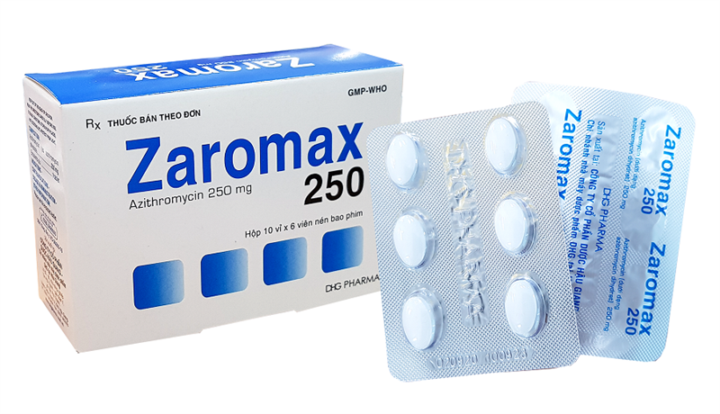 Zaromax azithromycin 250mg dhg pharma (h/60v)
