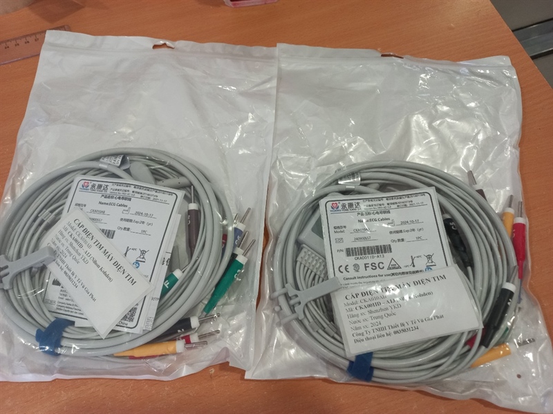 Dây cáp điện tim phụ kiện dùng cho máy điện tim nihonkohden,Model:CKA001ID- A13,NSX:SHENZHEN YKD TECHNOLOGY CO.,LTD.Xuất xứ; Trung Quốc