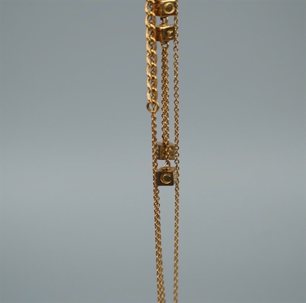 Dây chuyền Dior vàng khối lập phương KG +