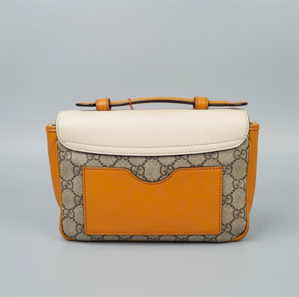 Túi GG Padlock xám nắp trắng (525040X) sz20 (HC) +