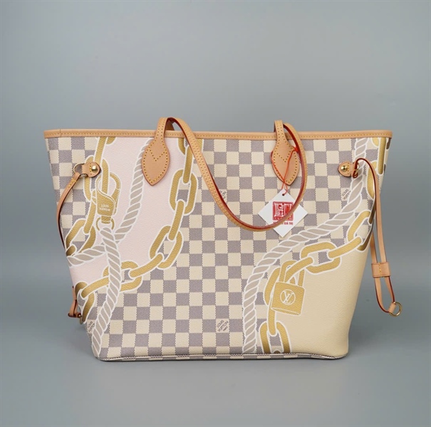 Túi LV Neverfull nude ô vuông kèm ví sz31 (HC) +