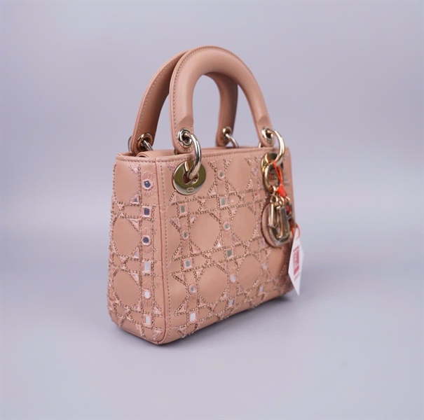 Túi Dior Lady nude đính cườm (04-MA-0280) szmini (HC) +
