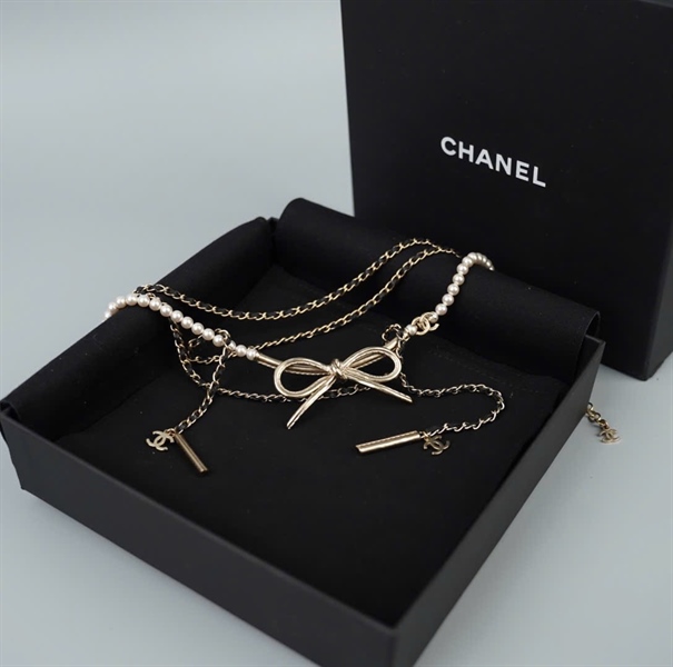 Dây chuyền Chanel mặt nơ ngọc trai KG +