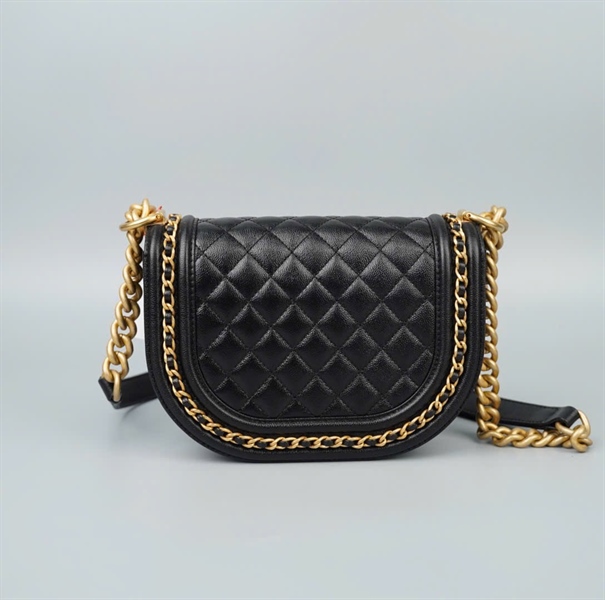 Túi Chanel Boy Hafl Moon đen (GXX509A1) sz15 (HC) +